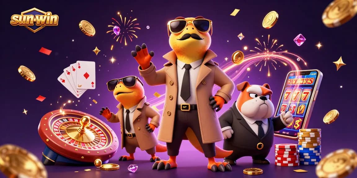 Experience gaming thrills at sun-win with raptors in a trench coat entering a VIP lounge
