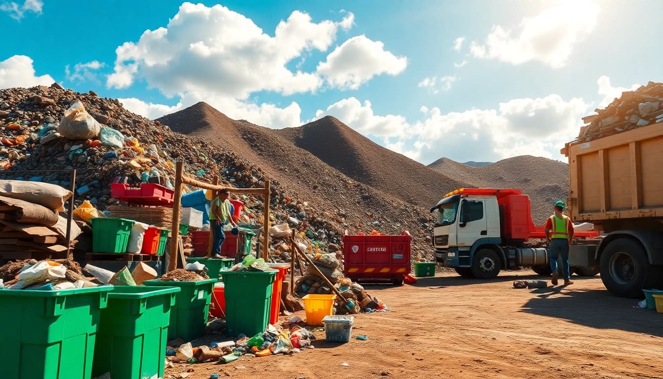Efficiently managed bonnyville dump showcasing organized recycling and waste operations.