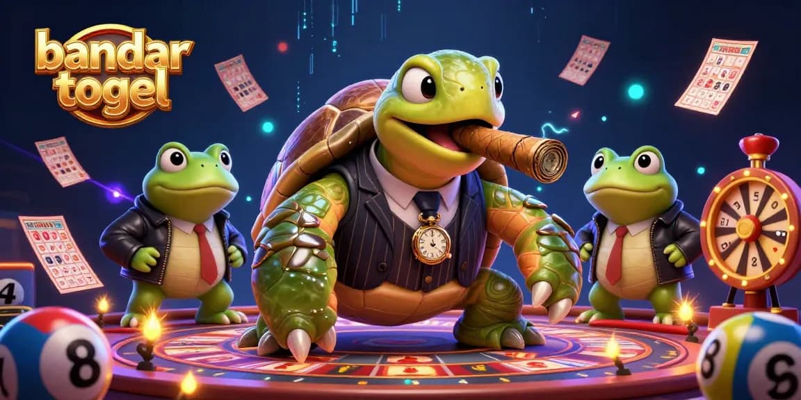 Engage in thrilling bandar togel experiences with a vibrant cartoon scene featuring lottery elements.
