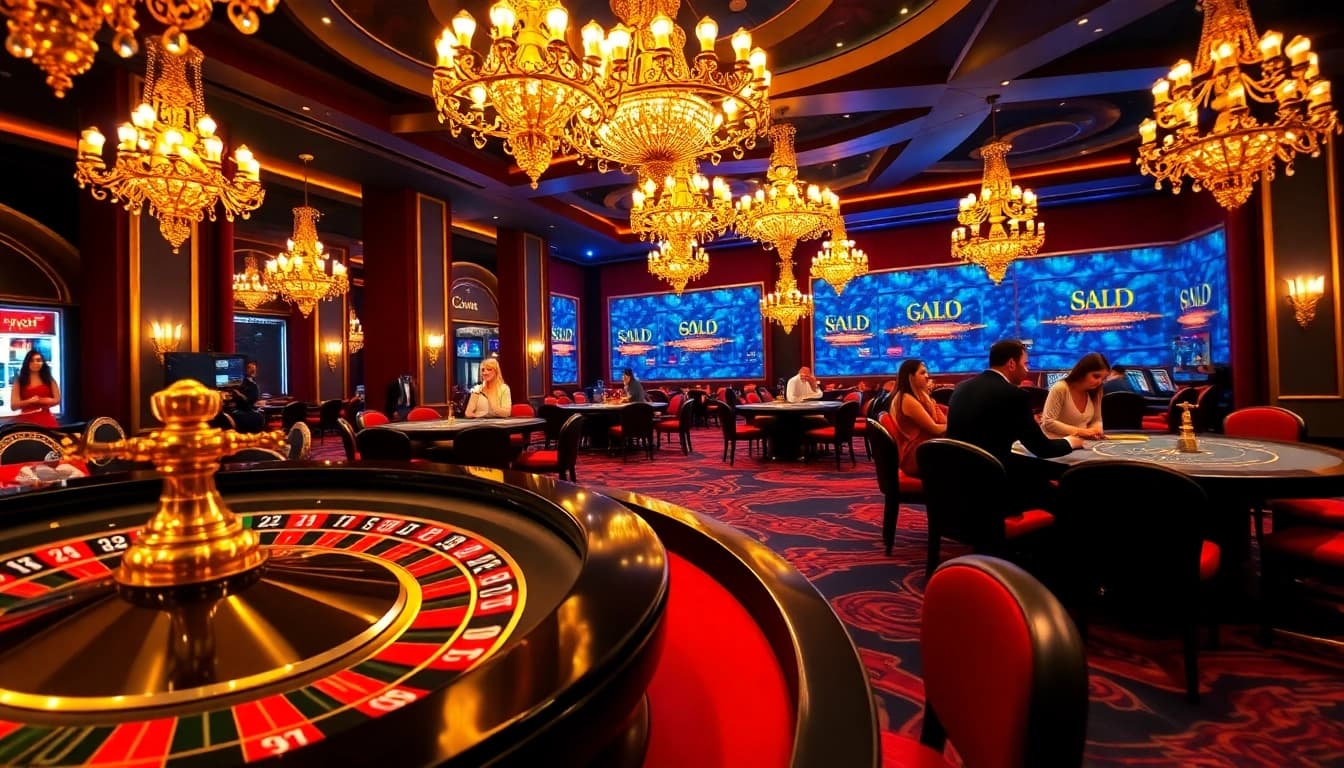 Experience thrilling gameplay strategies in html porn games amidst vibrant casino visuals.