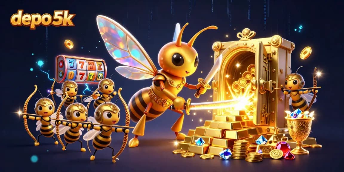 Engage with the magical world of depo 5k as the golden hornet illustrates dynamic slot gaming action.