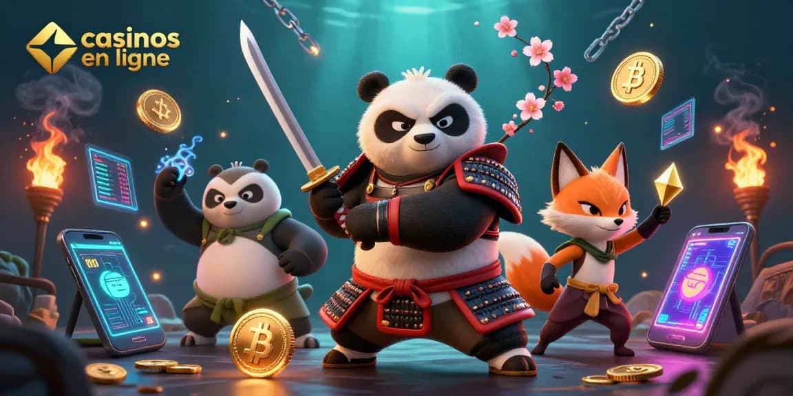 Jeu passionnant dans les casinos en ligne, avec un panda samouraï, un renard ninja et un tanuki spirituel.