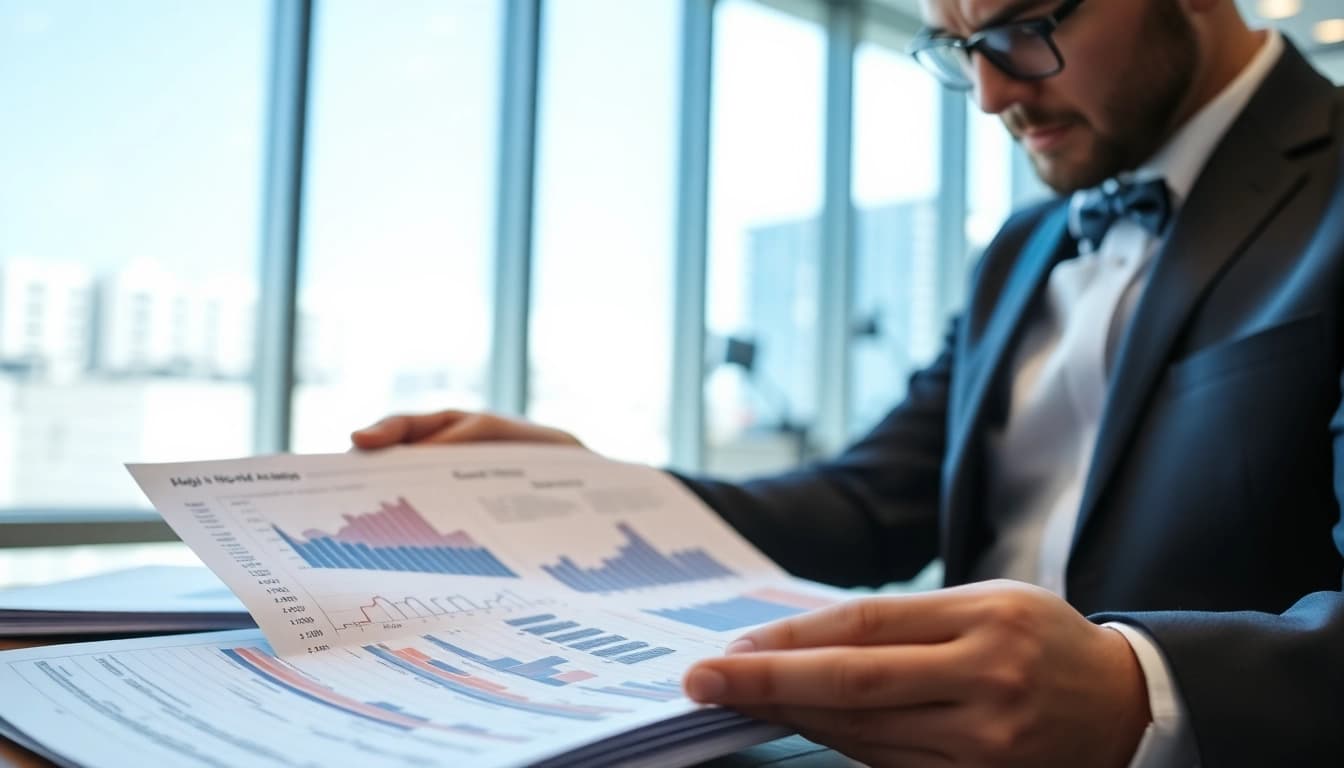 Engaging scene of Bid-No-Bid Analysis review with a professional analyst focused on data metrics.