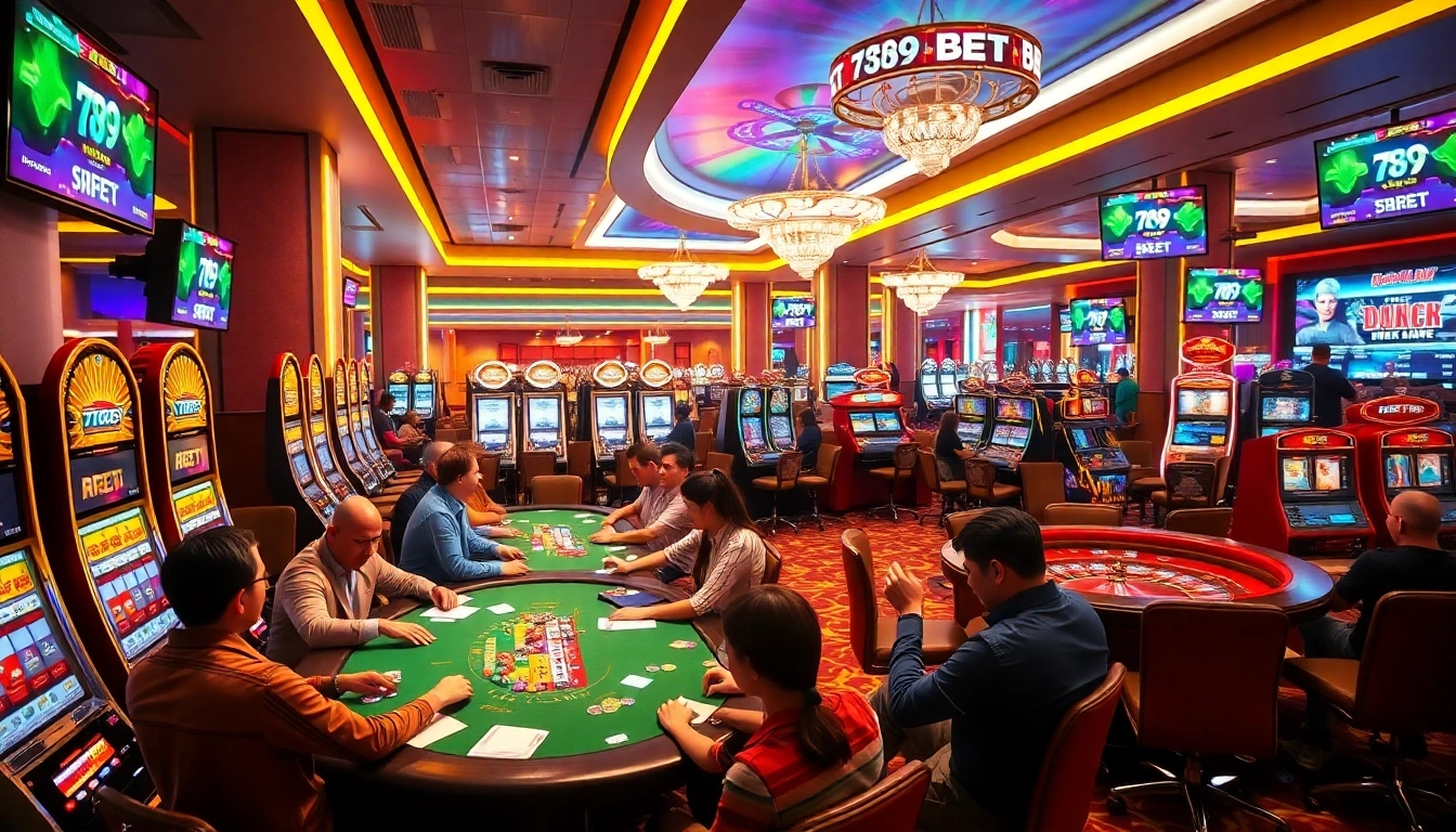 Experience excitement at 789 BET with lively casino tables filled with players enjoying thrilling games.