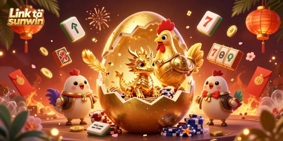 Engage with Link tải sunwin, uncovering golden gaming treasures amid vibrant casino visuals.