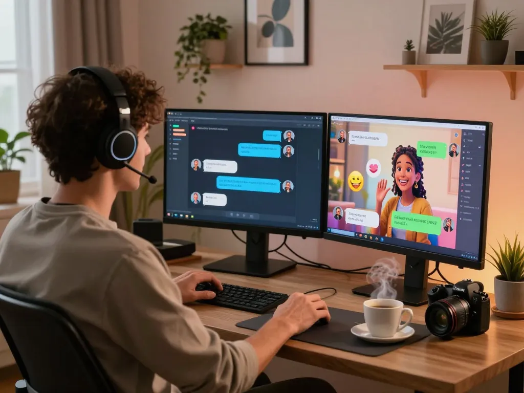 Immersive NSFW chat experience with engaging AI characters in a cozy virtual setup.