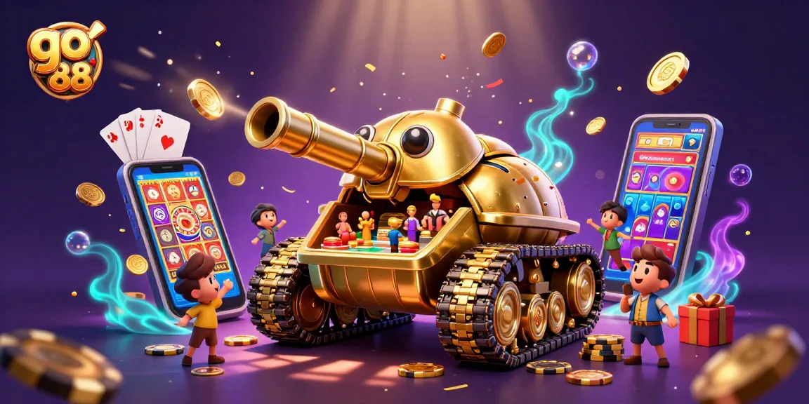 Engage with go 88's vibrant casino scene featuring a golden beetle tank and thrilling gaming elements.