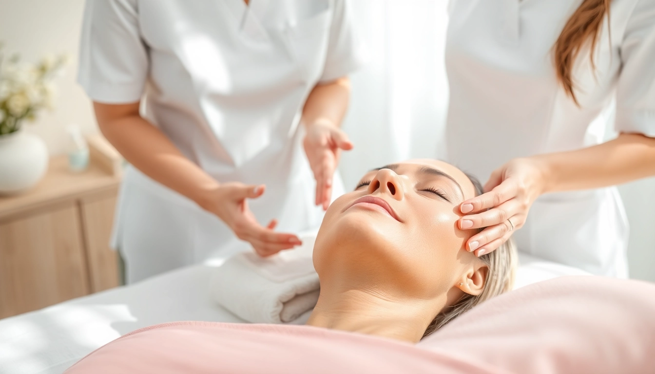 Facial for rosacea Queens NY treatment showing skin-care application in a serene spa setting.