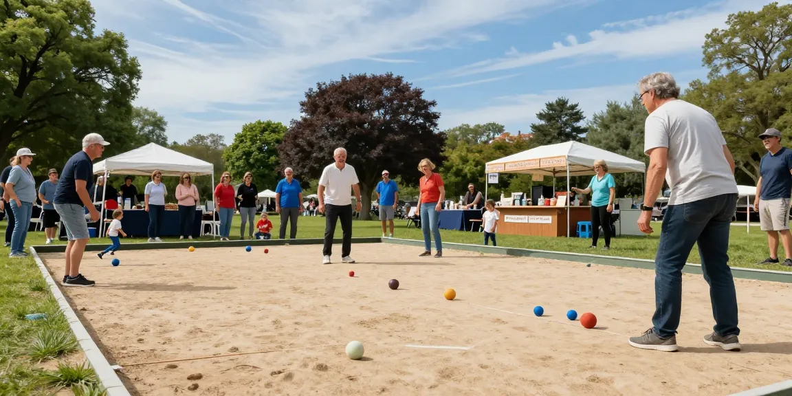 Turnamen petanque di fopikotabitung.org dengan berbagai pemain yang bersuka ria.