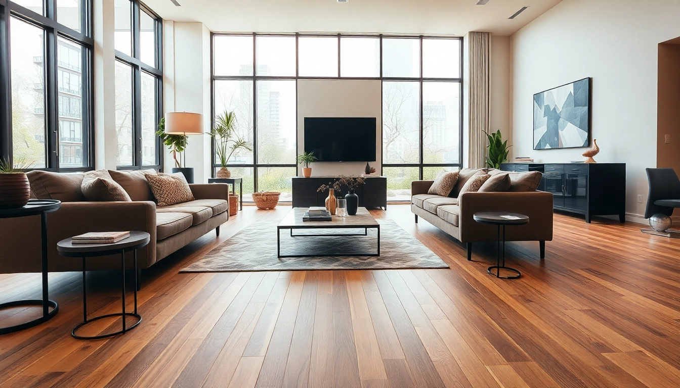 Enhance your space with flooring chicago featuring Juneau LVP in a modern living room.