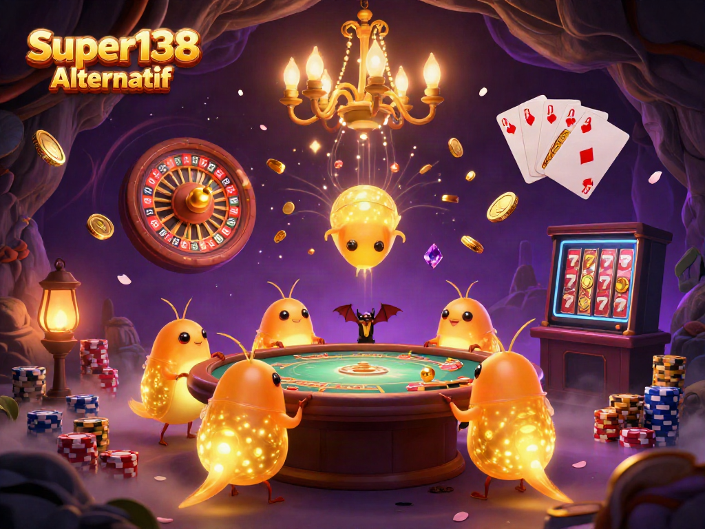 Experience the thrill of winning with Super138 Alternatif at this vibrant cave casino filled with animated charm.