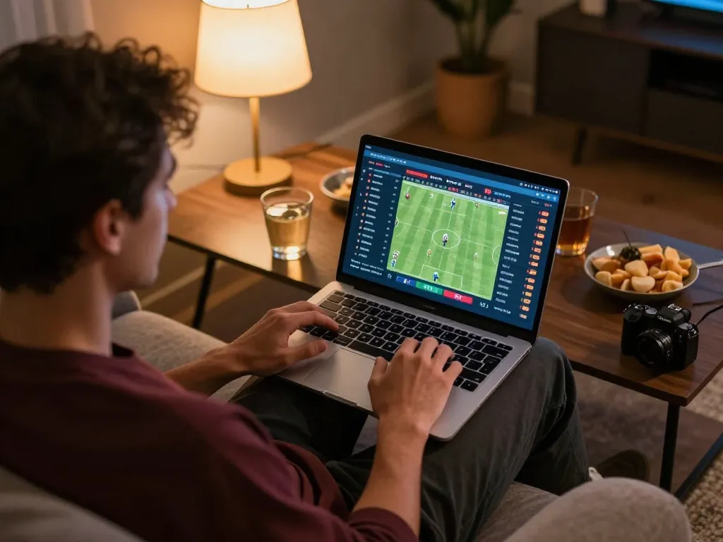 Canada online casinos reddit featuring a comfortable sports betting home setup with real-time odds