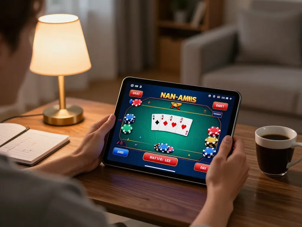 Engaging home gaming experience with a focus on casino non aams europei gameplay using a tablet.