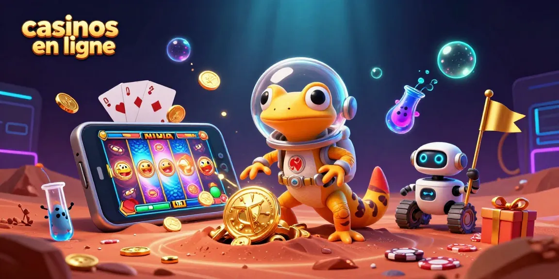 Découvrez des jeux palpitants dans des casinos en ligne avec un gécko Martien et son rover.