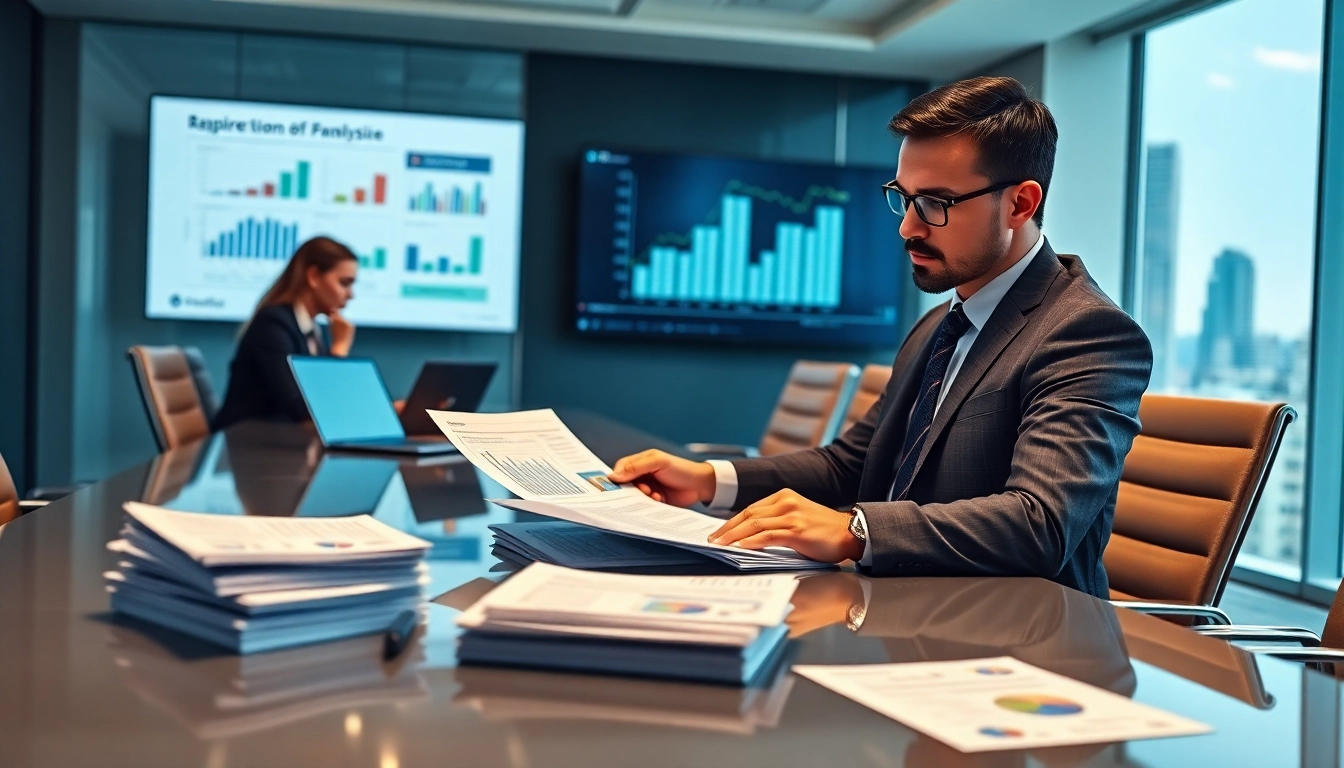 Engaging in a Bid-No-Bid Analysis, a business consultant reviews options with focus and insight.