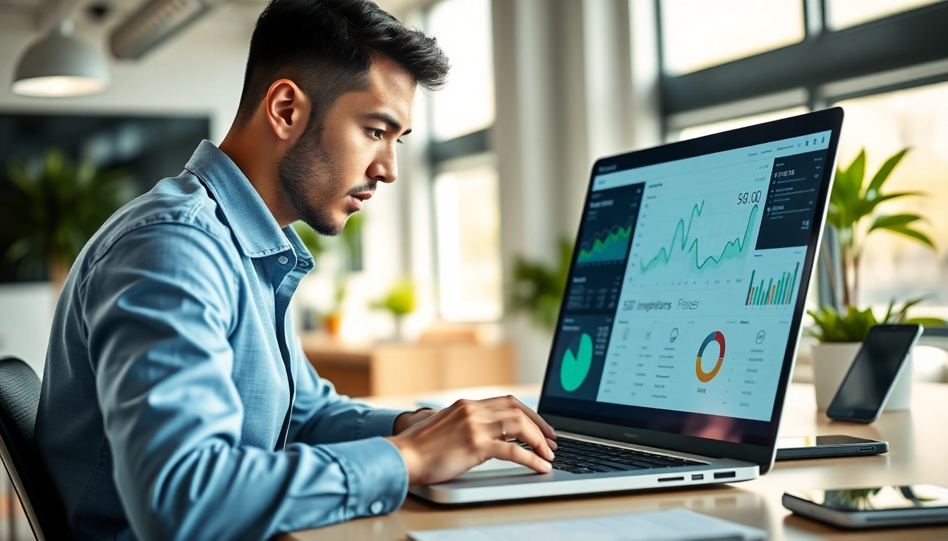 Expert analysis by an SEO Agency Clearwater using data insights in a modern office environment.