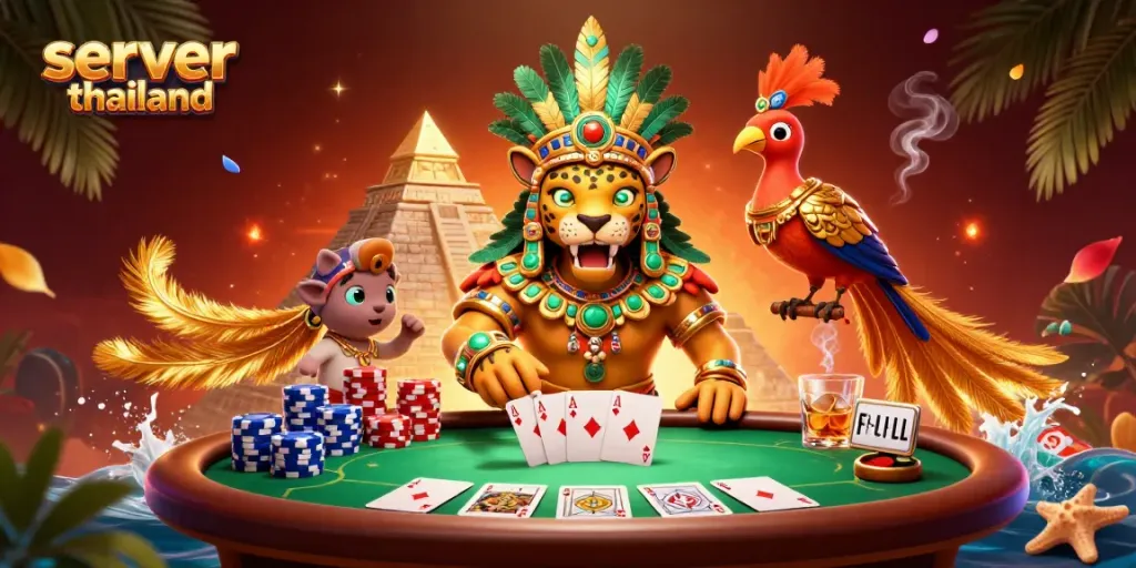 Engage with server thailand in an exciting casino scene featuring dynamic poker elements.