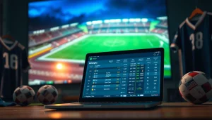 Engaging scene showcasing sports betting sites India with a dynamic digital interface and iconic sports memorabilia.