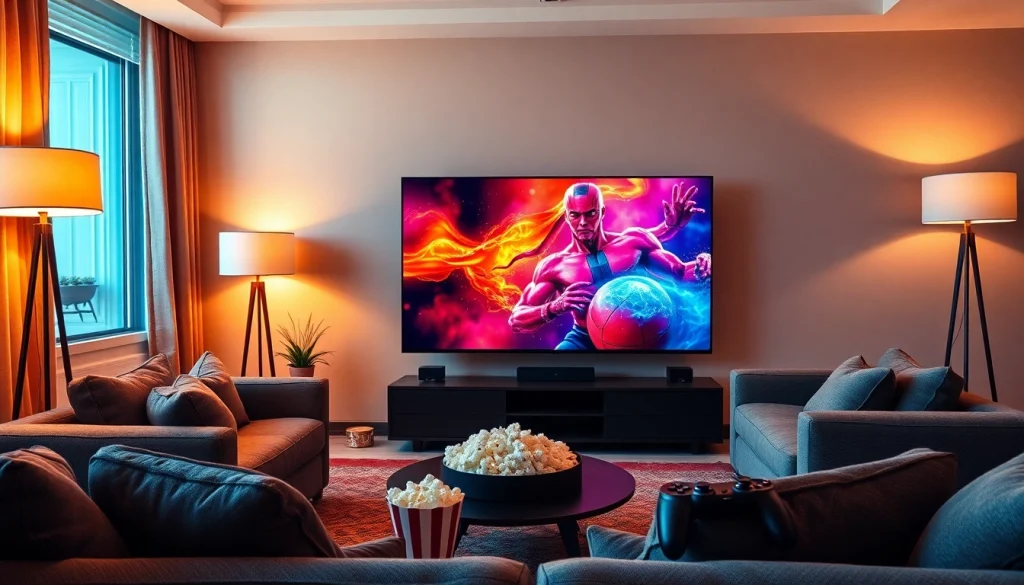 Watch iron TV content with a stylish Smart TV in a cozy living room.