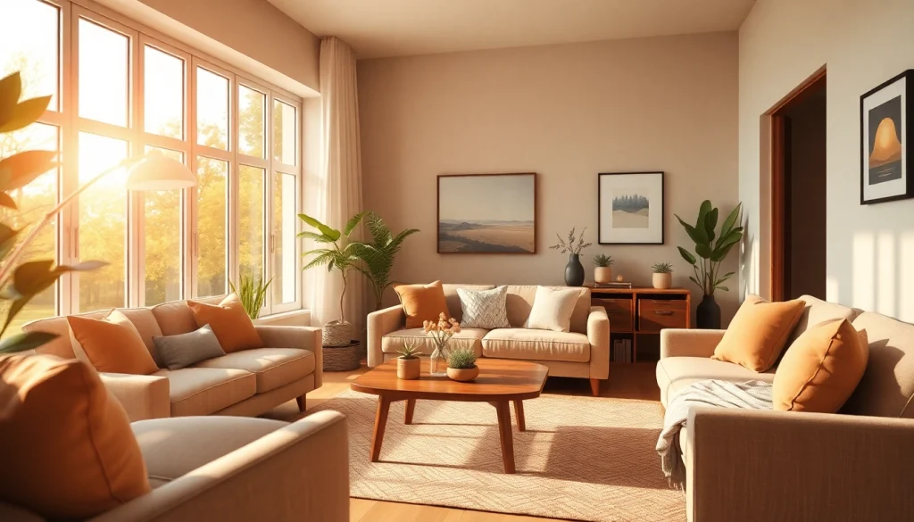 Cozy accommodation with a stylish living area and natural light creating a relaxing atmosphere.