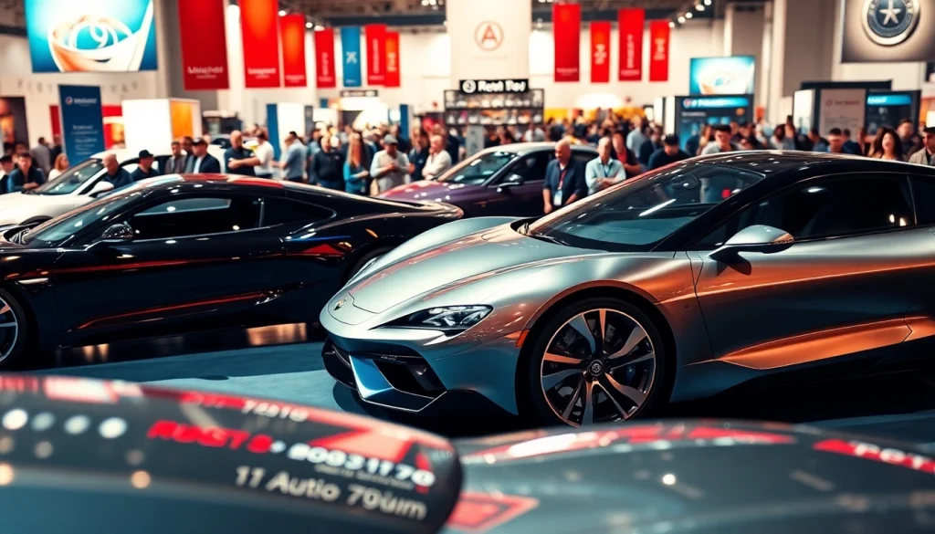 Attendees enjoy the vibrant Auto Cars Show with modern vehicles on display.