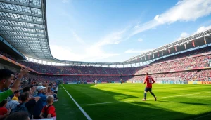 축구중계 경기장에서 열정적인 팬들의 모습이 담긴 생생한 장면