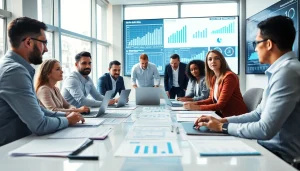 Engaging Bid-No-Bid Analysis discussion among professionals in a modern conference room.