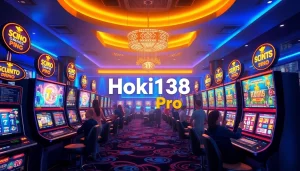 Exciting gaming environment featuring Hoki138 Pro slot machines and players in a vibrant casino atmosphere.
