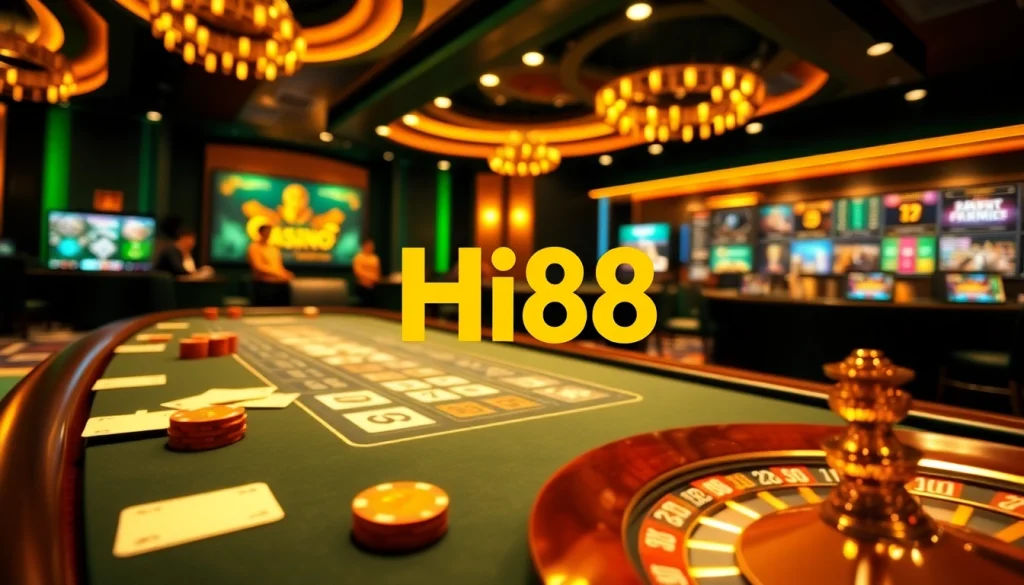 Players enjoying a thrilling game at Hi88's luxurious online casino.
