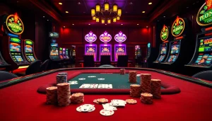Engaging poker game at a luxury casino featuring elements of the hidden wiki for a unique gambling experience.
