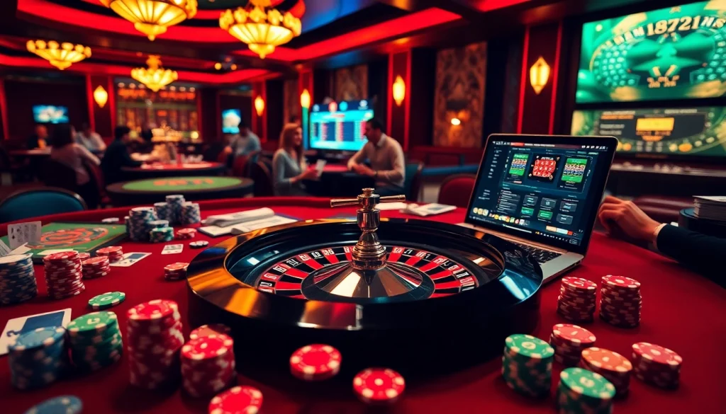 Players strategize at a vibrant casino table, showcasing an australia migration agent's expertise.