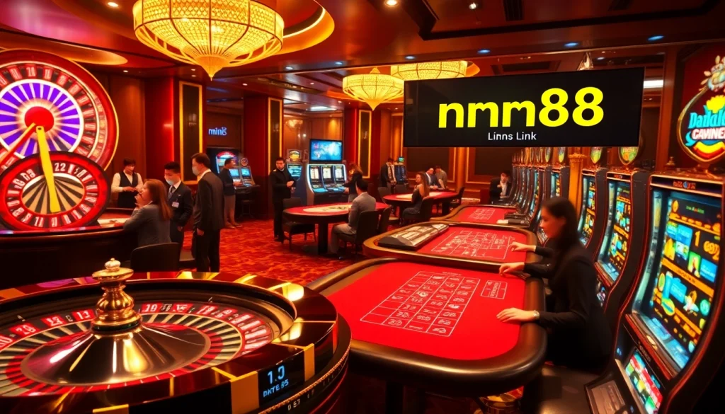 Experience the thrill of gaming with mm88 link featuring vibrant casino tables and slot machines.