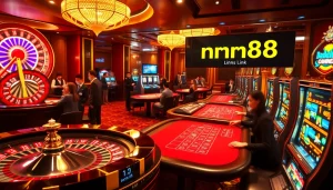Experience the thrill of gaming with mm88 link featuring vibrant casino tables and slot machines.
