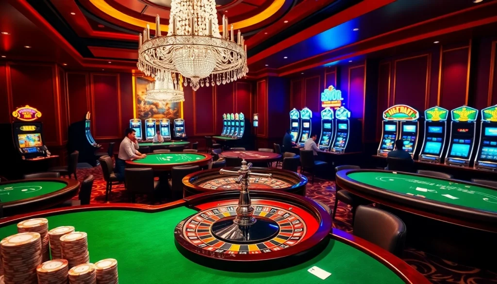 Découvrez l'excitation du 'casino fiable en ligne' avec des tables de jeu vibrantes et des intérieurs luxueux.