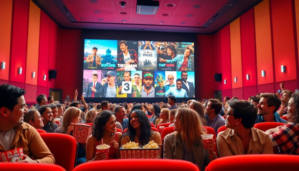 ดูหนัง ในโรงภาพยนตร์ที่คึกคัก สนุกสนานและสว่างไสว