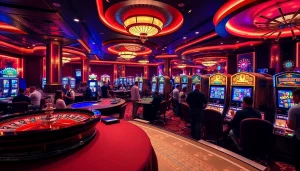 Découvrez l'atmosphère vibrante d'un casino fiable en ligne avec des jeux palpitants et des joueurs profitant de l'excitation.