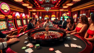 Découvrez un gameplay captivant dans un casino fiable en ligne avec des machines à sous vibrantes, de la roulette et des joueurs engagés.