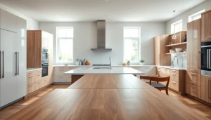 Transform your kitchen remodeling vision with a modern, open-plan design and inviting atmosphere.