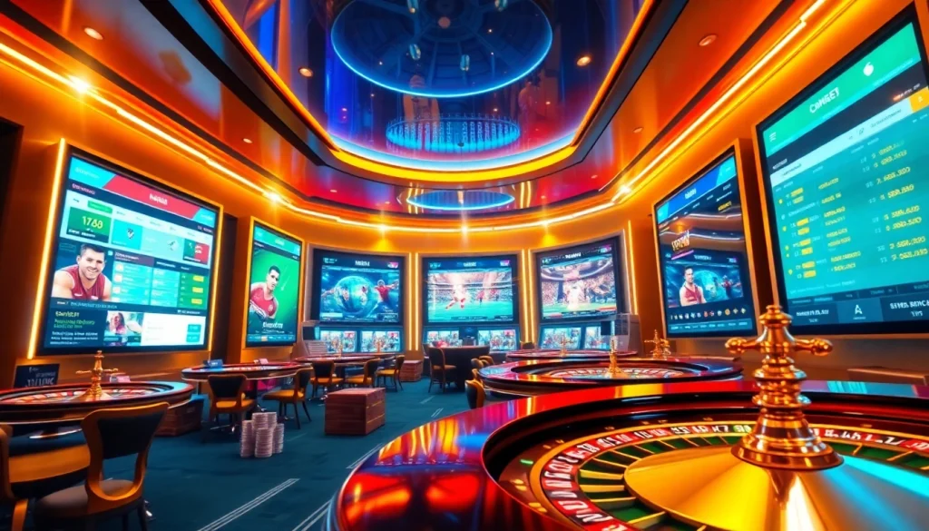 Experience the excitement of situs bola online betting with an engaging modern casino visual featuring digital sports interfaces.